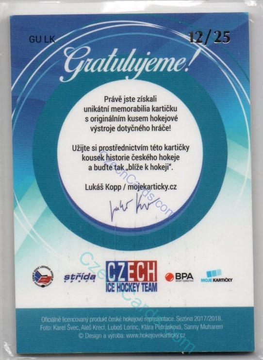 Zadina - Chytil MK Cards 2018 Teammate Logo Patch /50