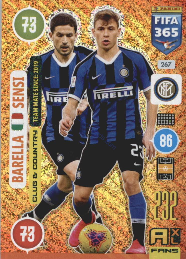 Nicolò Barella / Stefano Sensi 2021 FIFA 365 Adrenalyn Club & Country #267
