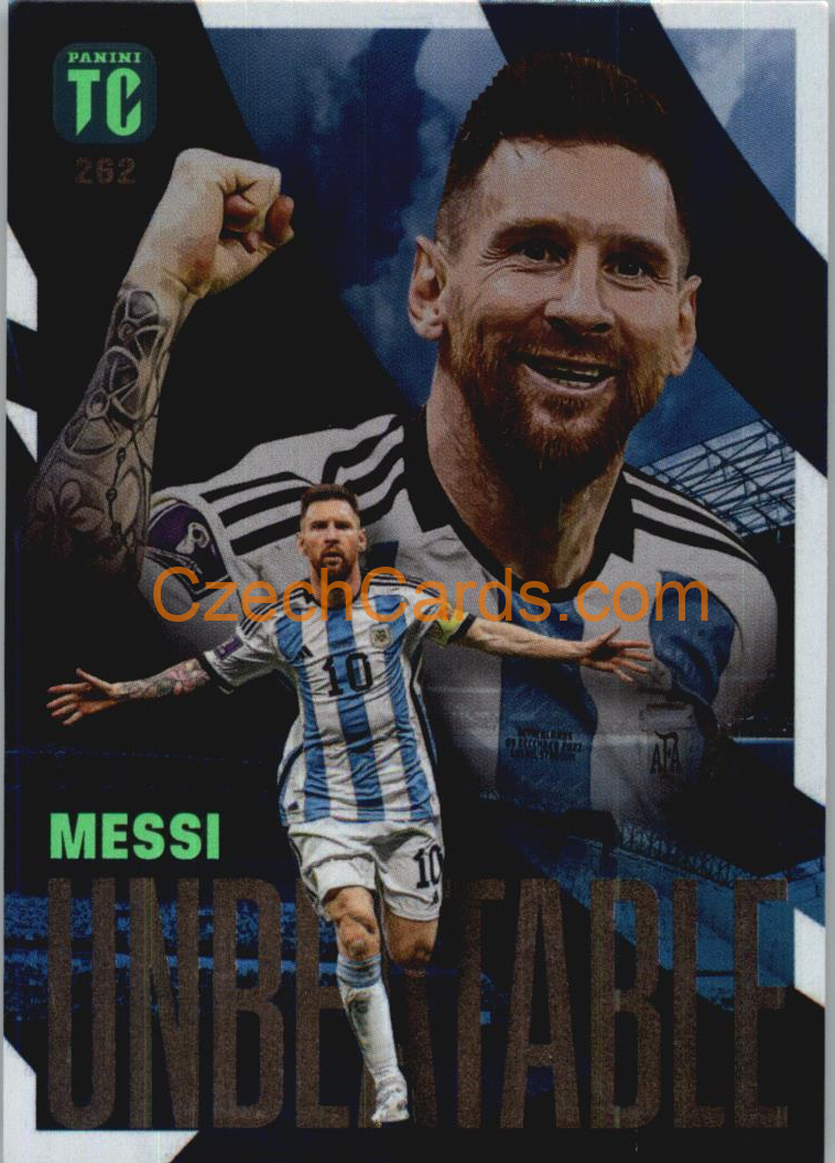 Lionel Messi 2023 Panini Top Class Unbeatable purple parallel #262