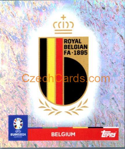 Emblem Belgium 2024 Topps UEFA Euro sticker foil purple #BEL1