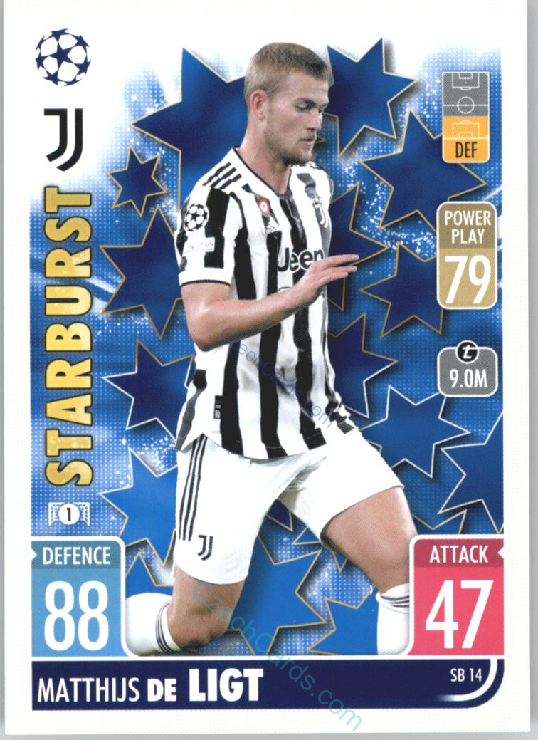 Matthijs de Ligt 2021/22 Match Attax Extra Crystal Parallel #SB 14