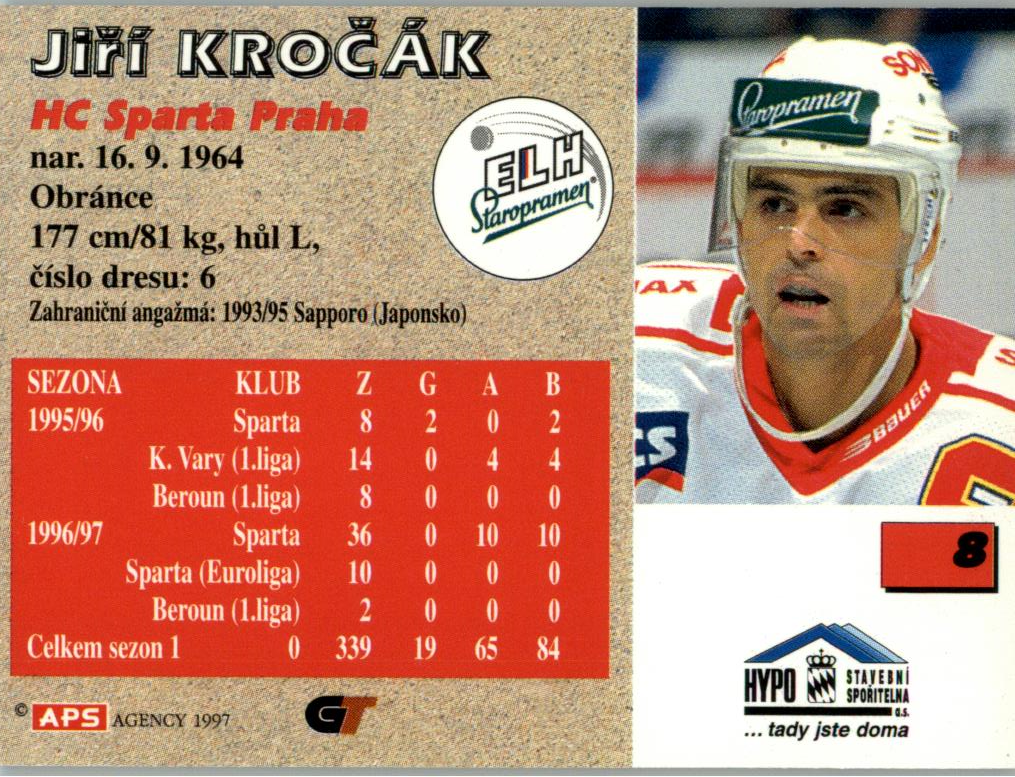 Jiří Kročák APS 97/98 hokejová karta #8 