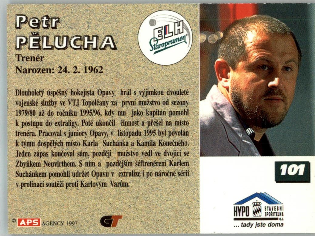 Petr Pělucha APS 97/98 hokejová karta #101