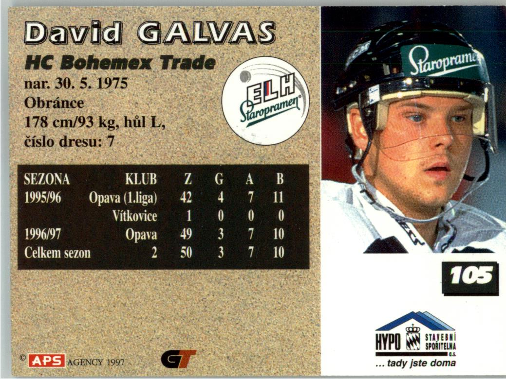 David Galvas APS 97/98 hokejová karta #105