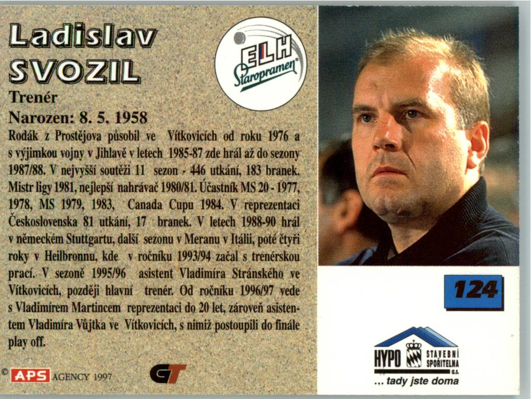 Ladislav Svozil APS 97/98 hokejová karta #124