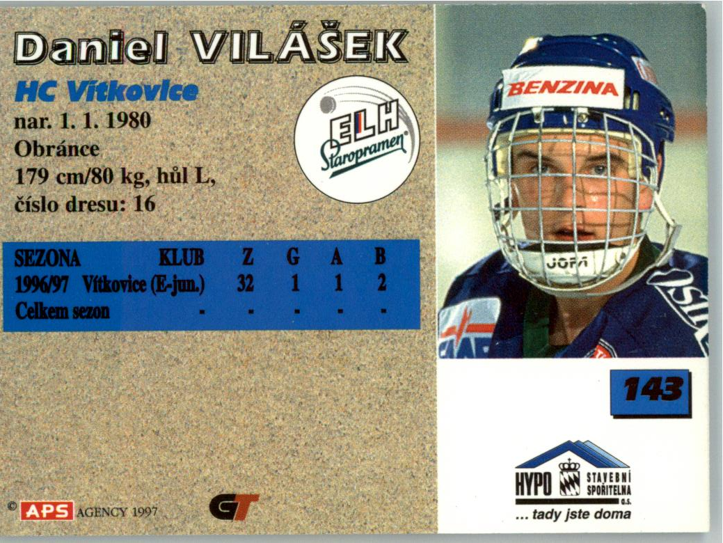 Daniel Vilášek APS 97/98 hokejová karta #143
