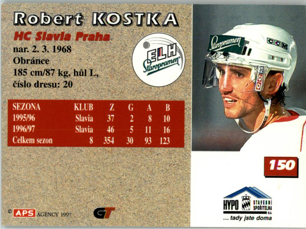 Robert Kostka APS 97/98 hokejová karta #150