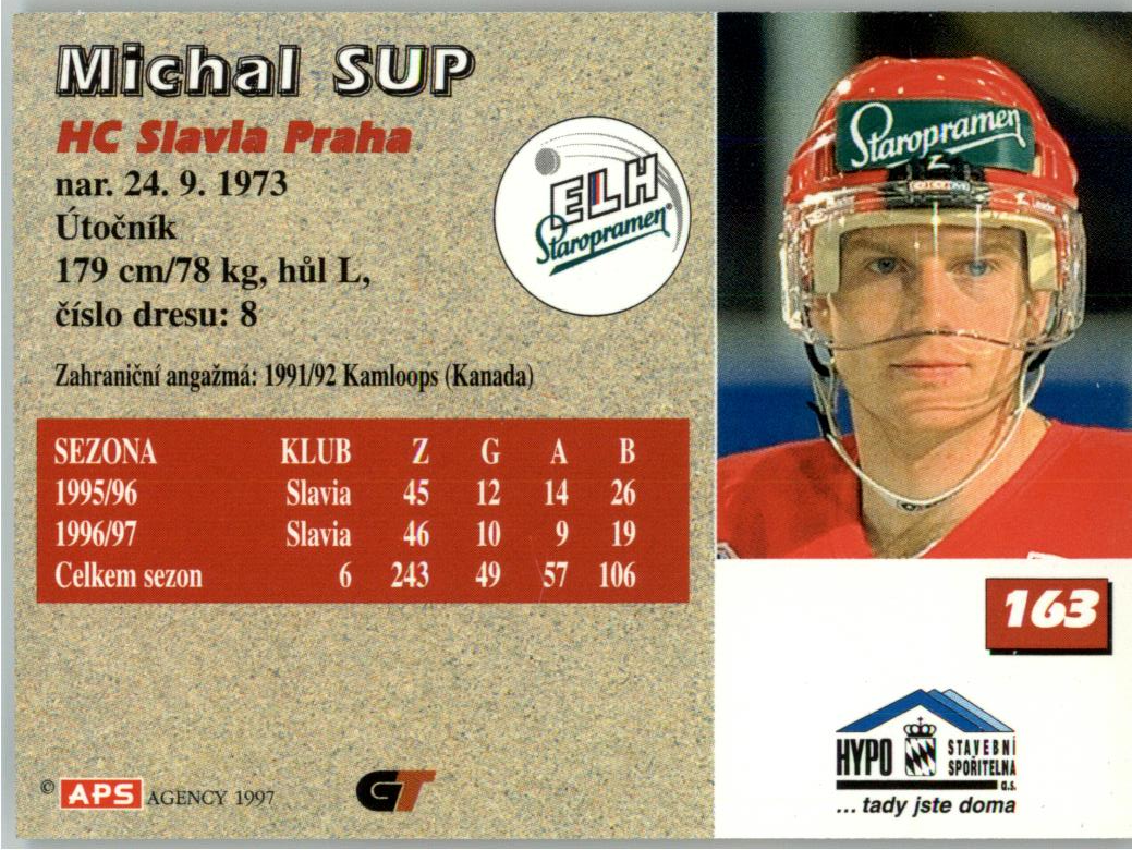 Michal Sup APS 97/98 hokejová karta #163