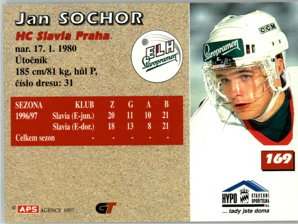 Jan Sochor APS 97/98 hokejová karta #169
