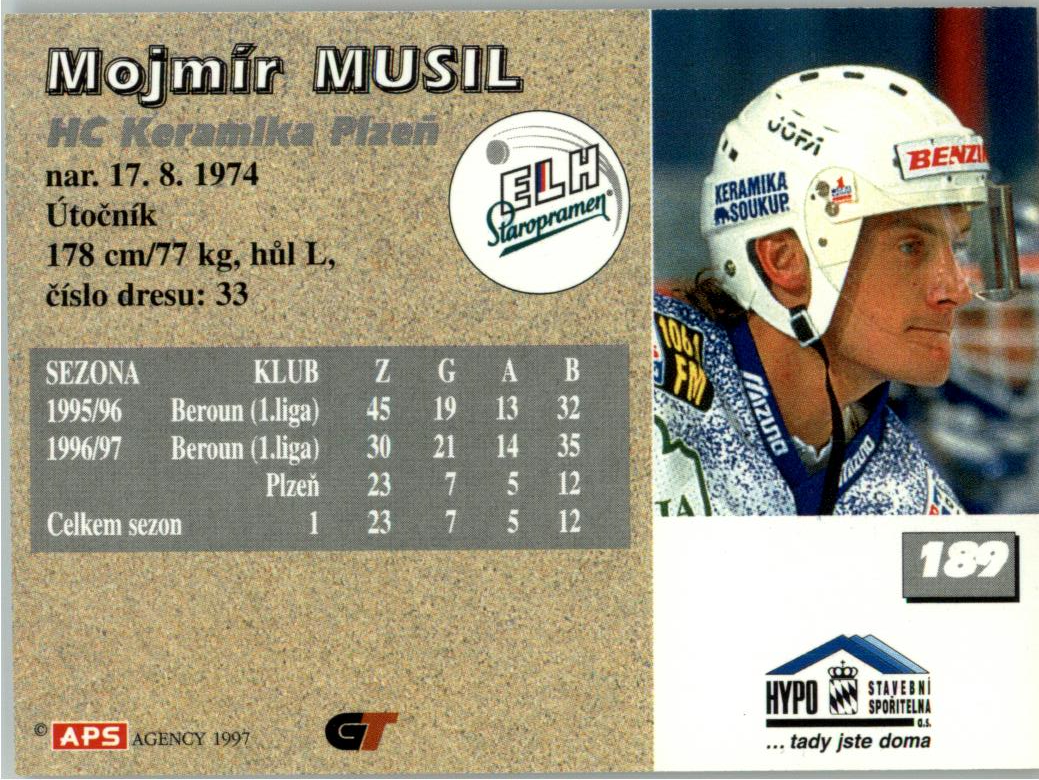 Mojmír Musil APS 97/98 hokejová karta #189