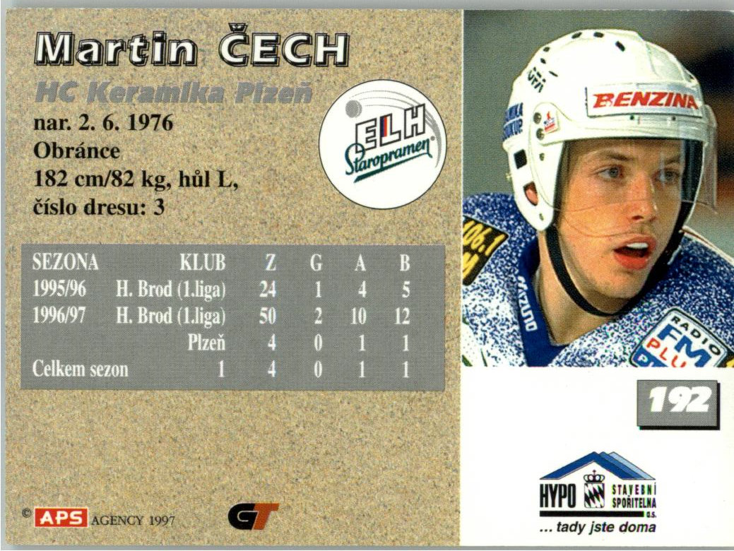 Martin Čech APS 97/98 hokejová karta #192