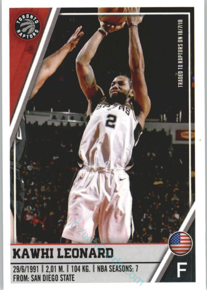 Kawhi Leonard 2018/19 Panini sticker Euro ed. #192