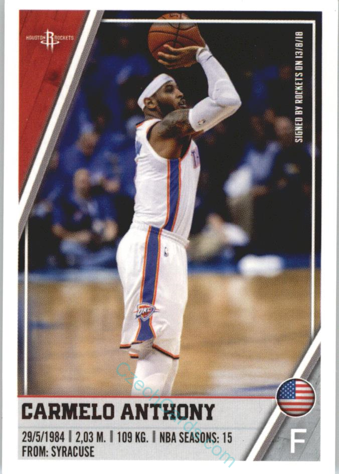 Carmelo Anthony 2018/19 Panini sticker Euro ed. #261