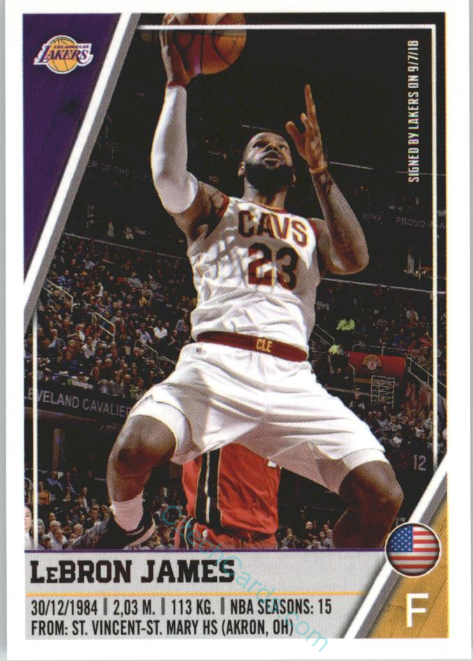 LeBron James 2018/19 Panini sticker Euro ed. #283