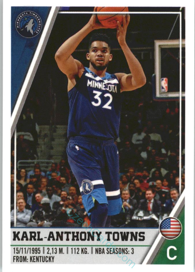 Karl-Anthony Towns 2018/19 Panini sticker Euro ed. #310