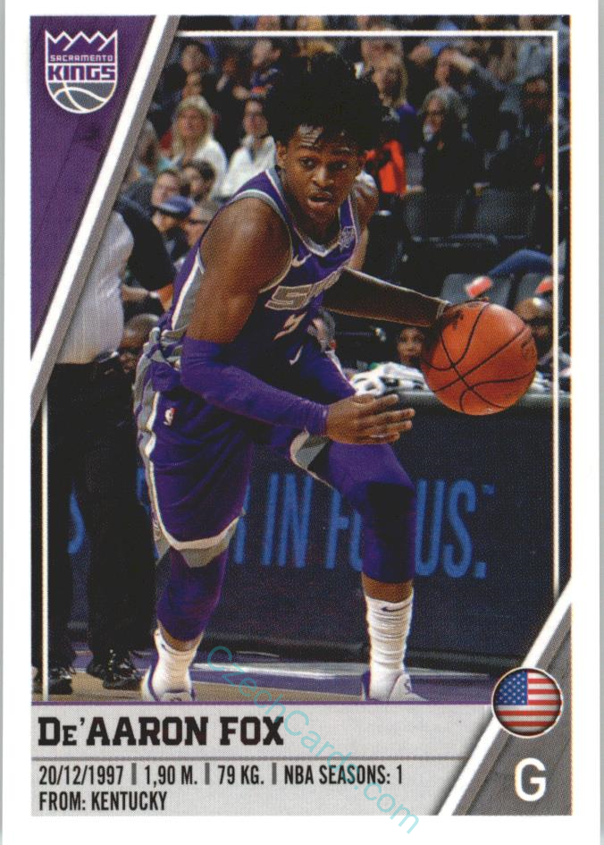 De'Aaron Fox 2018/19 Panini  sticker Euro ed. #376