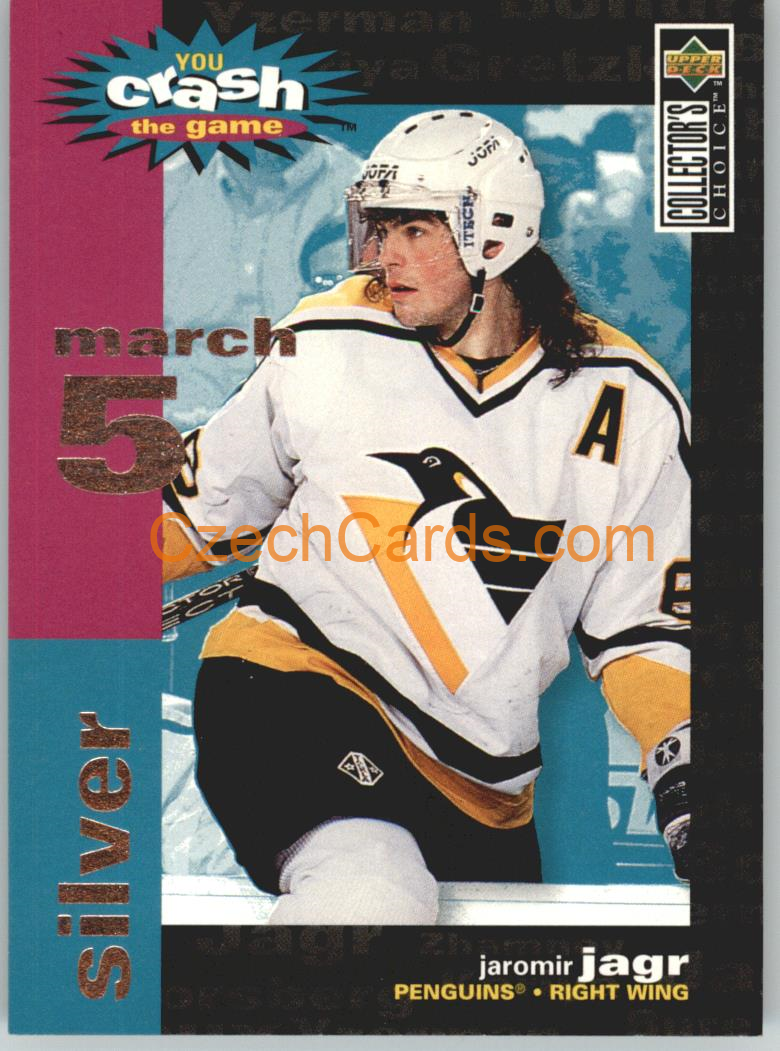 Jaromír Jágr 1995/96 UD Collectors Choice You Crash the Game March 5 