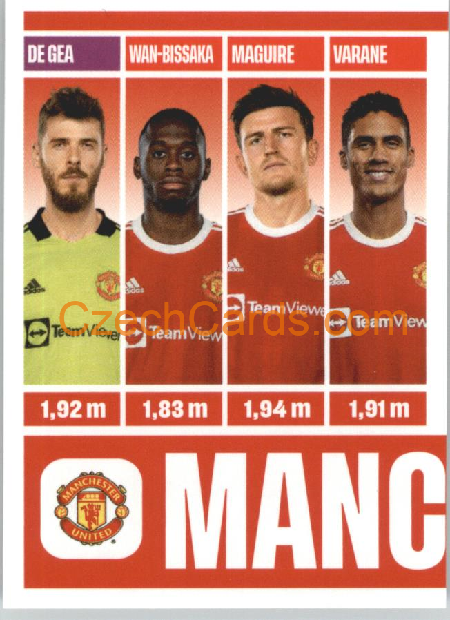 Manchester United Team photo 2022 Panini Top Class Sticker #90
