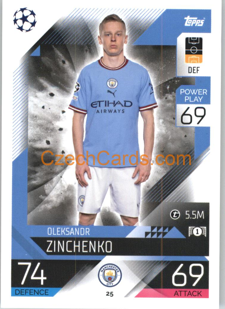 Oleksandr Zinchenko Topps Match Attax 2022/23 #25