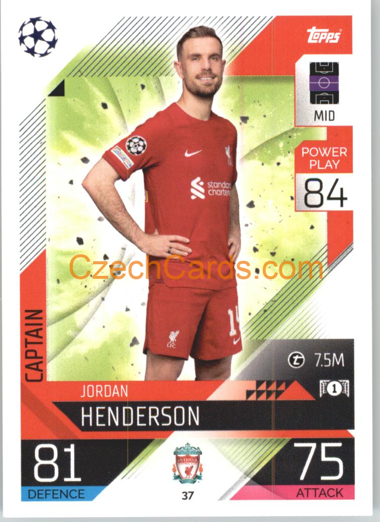 Jordan Henderson Topps Match Attax 2022/23 #37