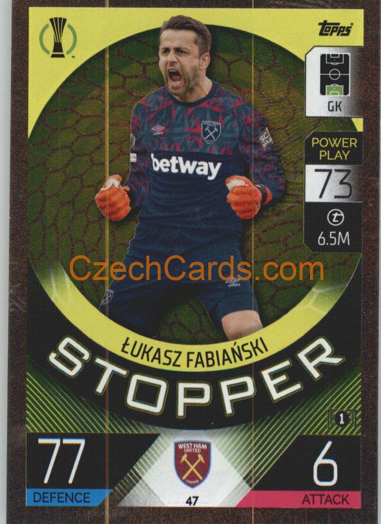 Lukasz Fabianski Topps Match Attax 2022/23 Stopper #47