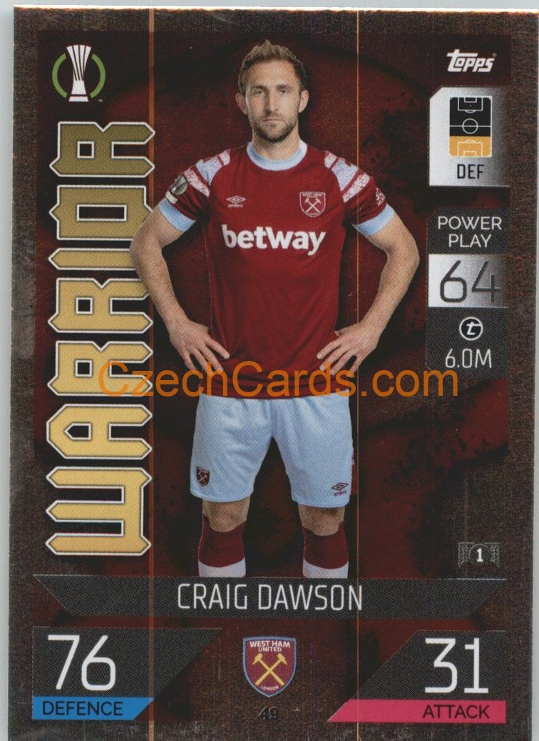 Craig Dawson Topps Match Attax 2022/23 #49