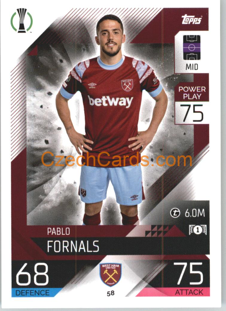 Pablo Fornals Topps Match Attax 2022/23 #58