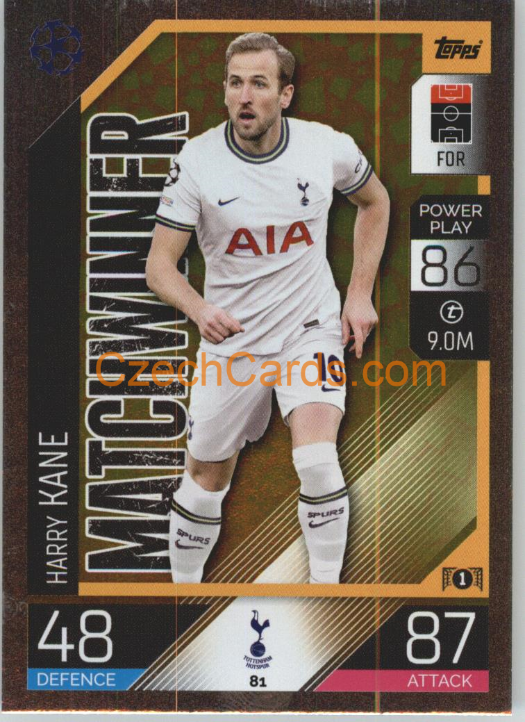 Harry Kane Topps Match Attax 2022/23 Matchwinner #81
