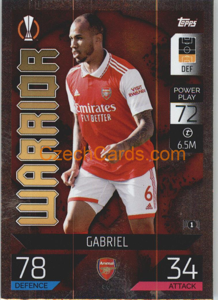 Gabriel Topps Match Attax 2022/23 Warrior #86