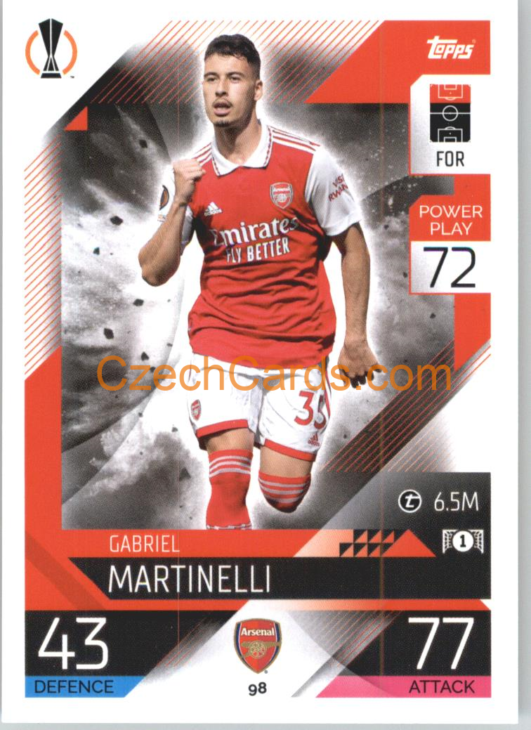 Gabriel Martinelli Topps Match Attax 2022/23 #98
