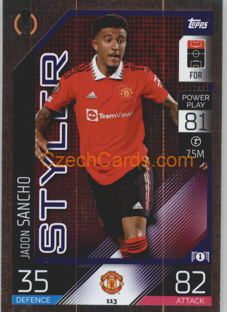 Jadon Sancho Topps Match Attax 2022/23 Styler #113
