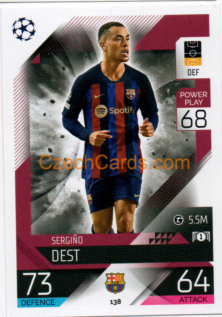 Sergiño Dest Topps Match Attax 2022/23 Stopper #138