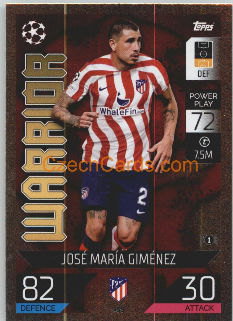 Jose Maria Gimenez Topps Match Attax 2022/23 Warrior #159