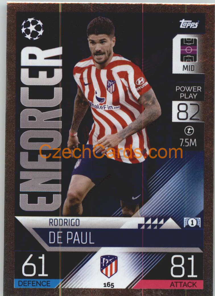 Rodrigo de Paul Topps Match Attax 2022/23 Enforcer #165