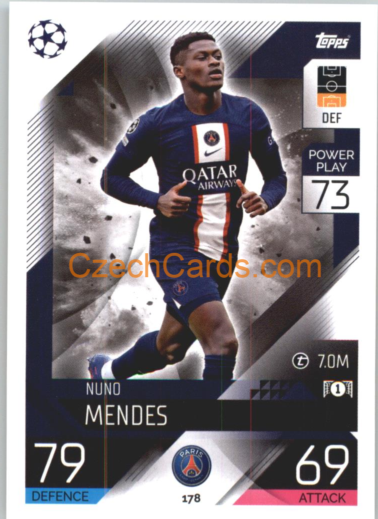 Nuno Mendes Topps Match Attax 2022/23 #178