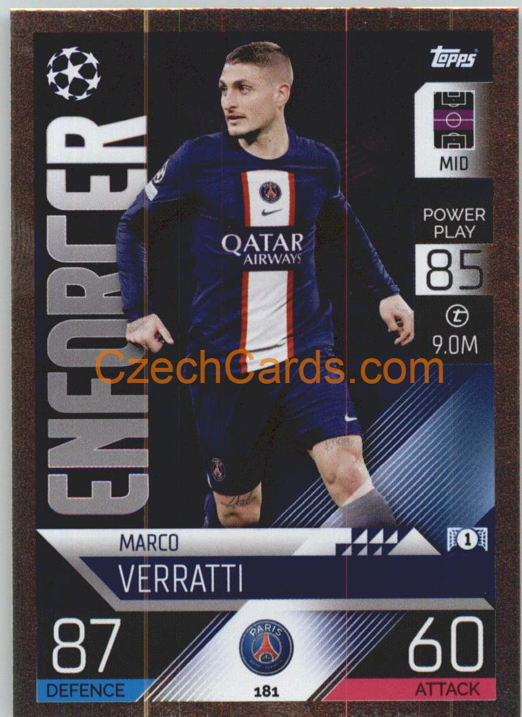Marco Verratti Topps Match Attax 2022/23 Enforcer #181