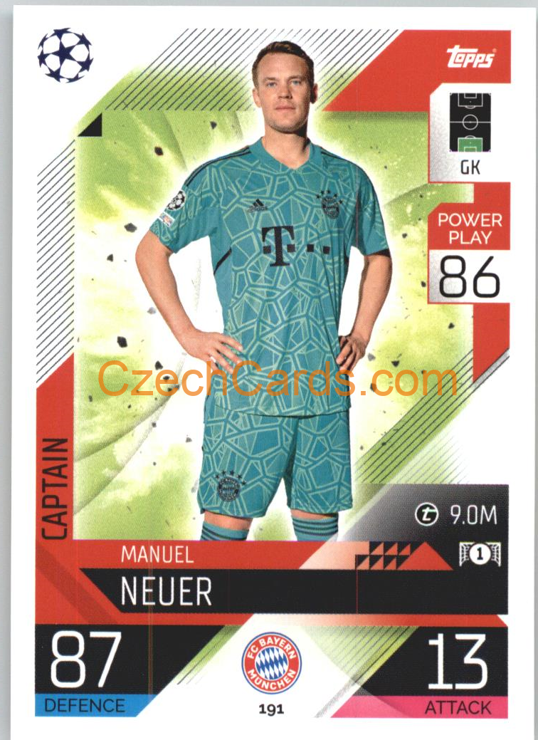 Manuel Neuer Topps Match Attax 2022/23 #191