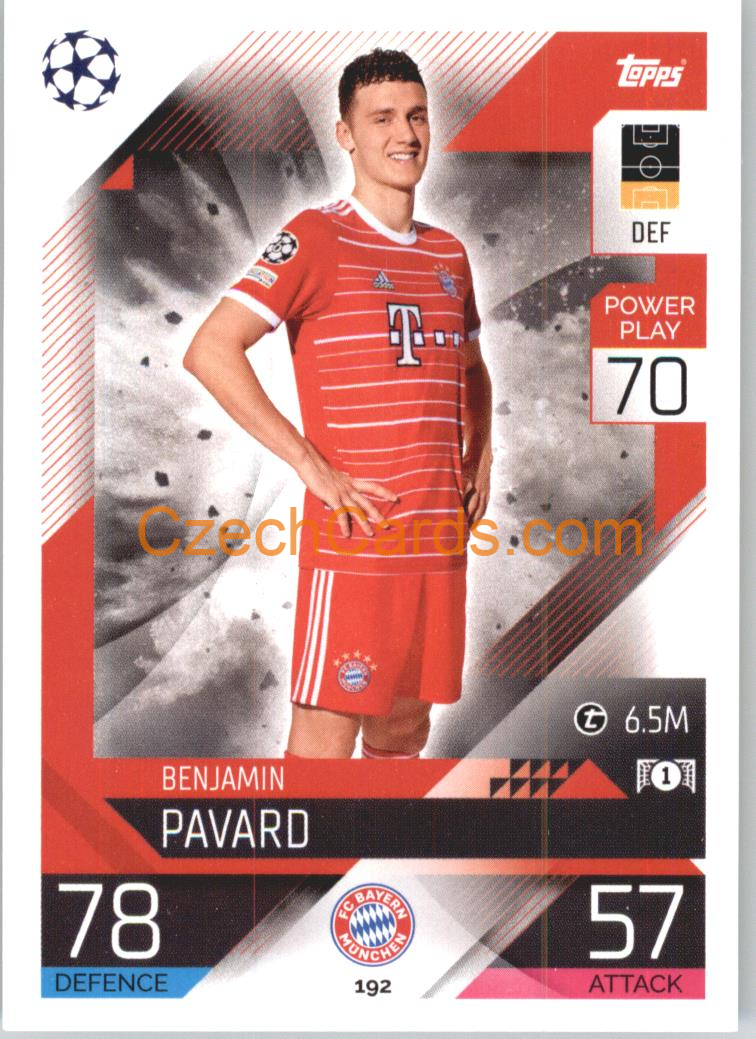 Benjamin Pavard Topps Match Attax 2022/23 #192