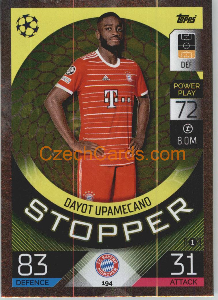 Dayot Upamecano Topps Match Attax 2022/23 Stopper #194
