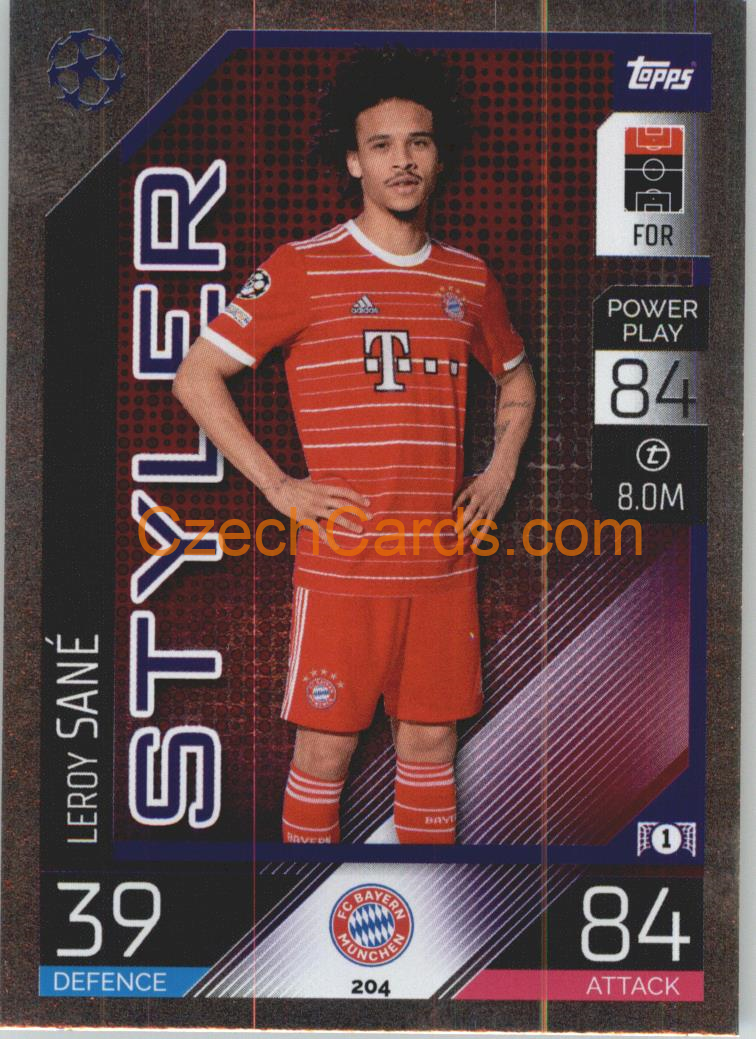 Leroy Sané Topps Match Attax 2022/23 Styler #204