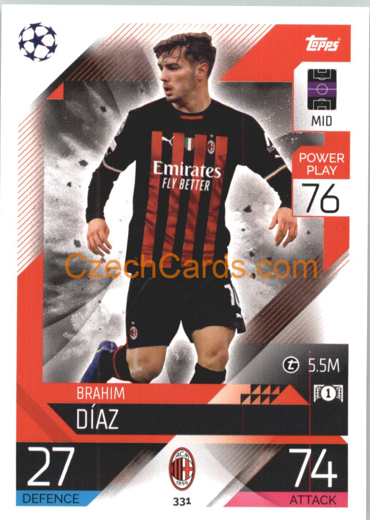 Brahim Diaz Topps Match Attax 2022/23 #331