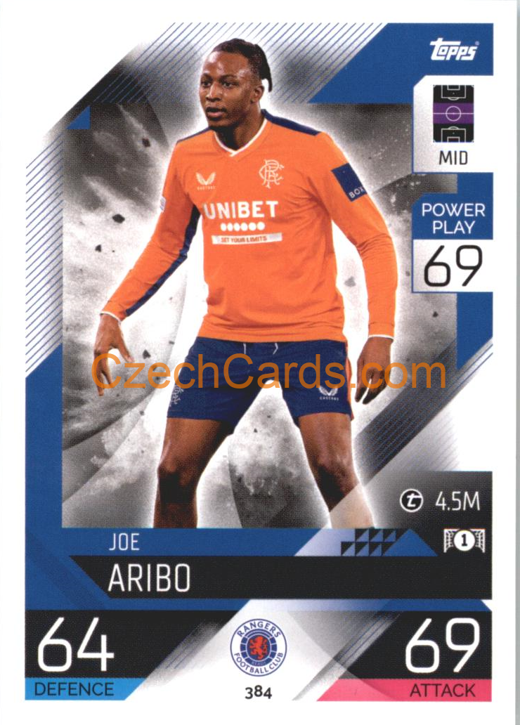 Joe Aribo Topps Match Attax 2022/23 #384