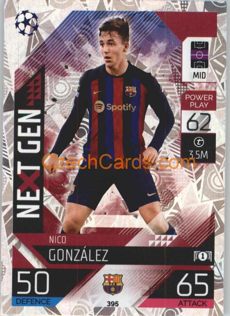 Nico González Topps Match Attax 2022/23 Next Gen #395