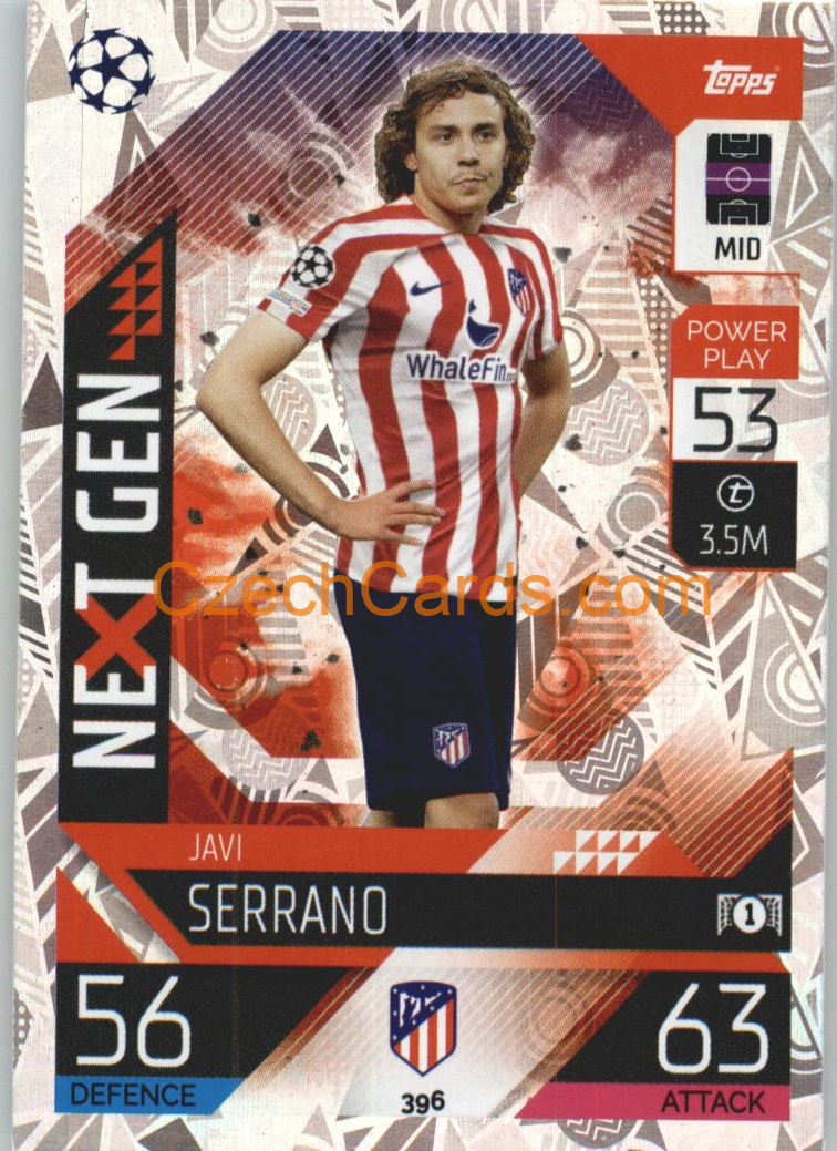 Javi Serrano Topps Match Attax 2022/23 Next Gen #396