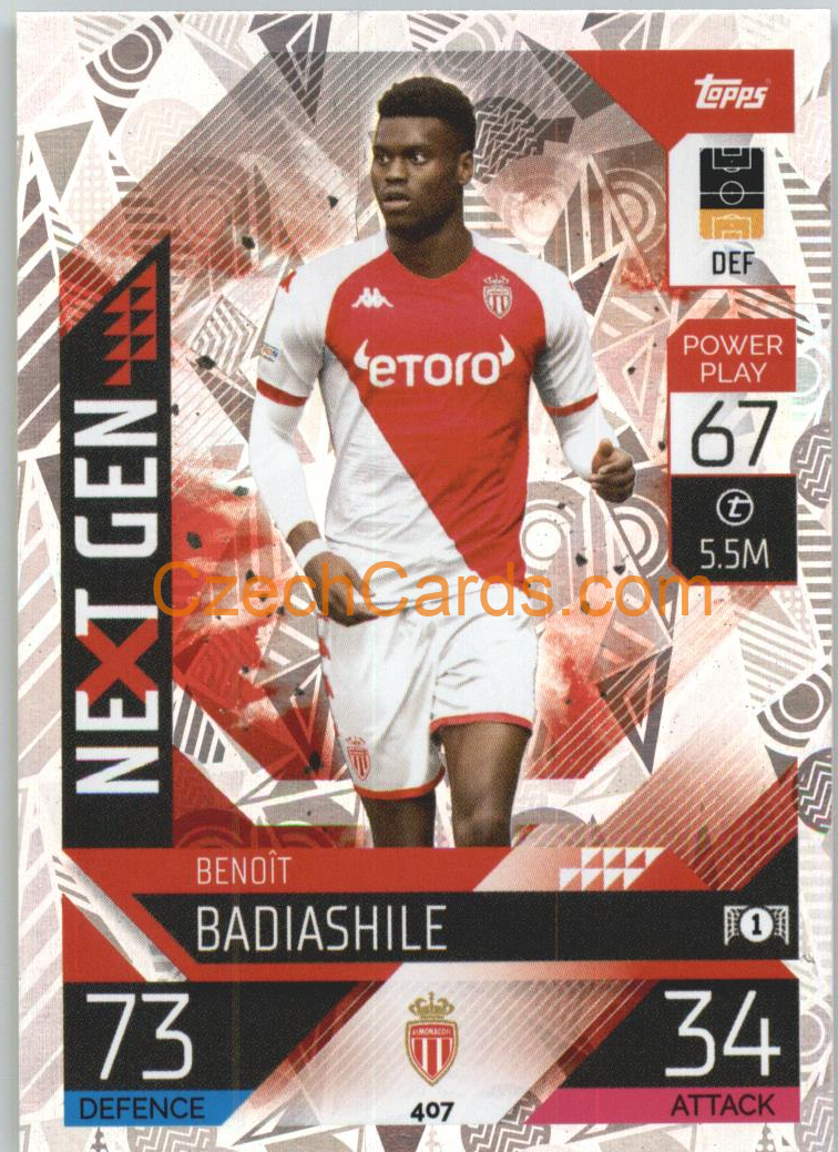 Benoit Badiashile Topps Match Attax 2022/23 Next Gen #407