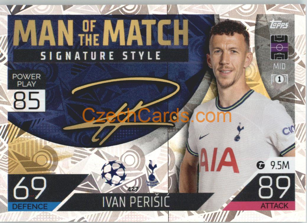 Ivan Perišić Topps Match Attax 2022/23 Man of the Match Signature Style #427