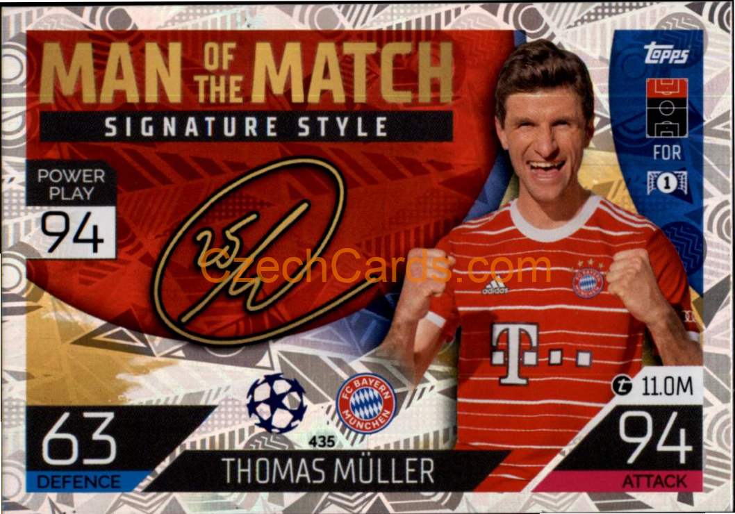 Thomas Muller Topps Match Attax 2022/23 Man of the Match Signature St. #435