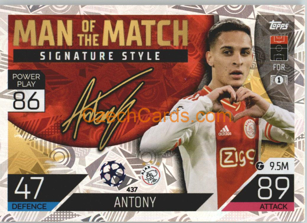 Antony Topps Match Attax 2022/23 Man of the Match Signature St. #437