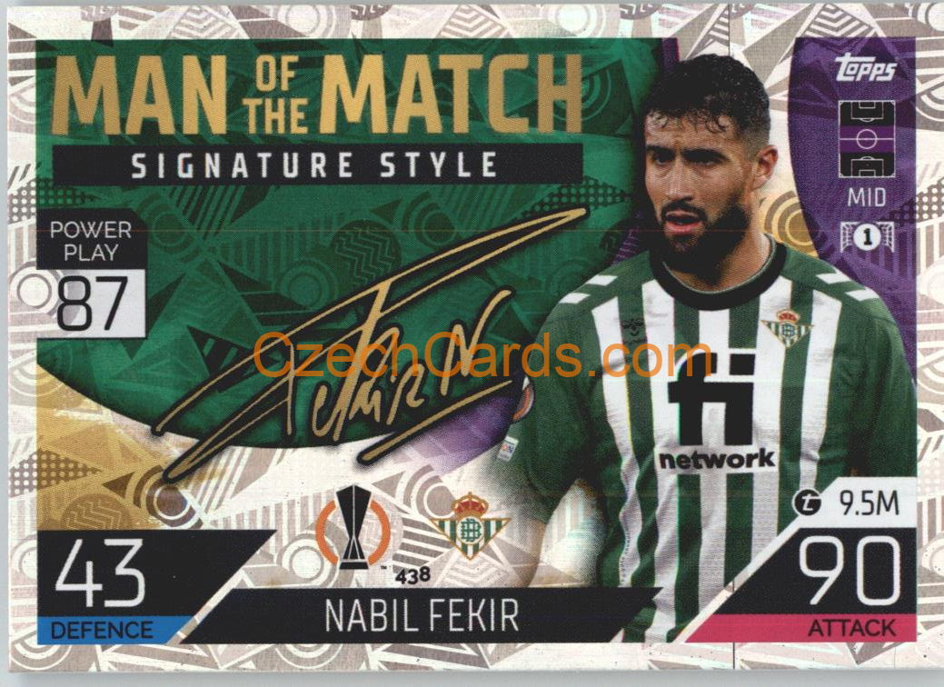 Nabil Fekir Topps Match Attax 2022/23 Man of the Match Signature St. #438