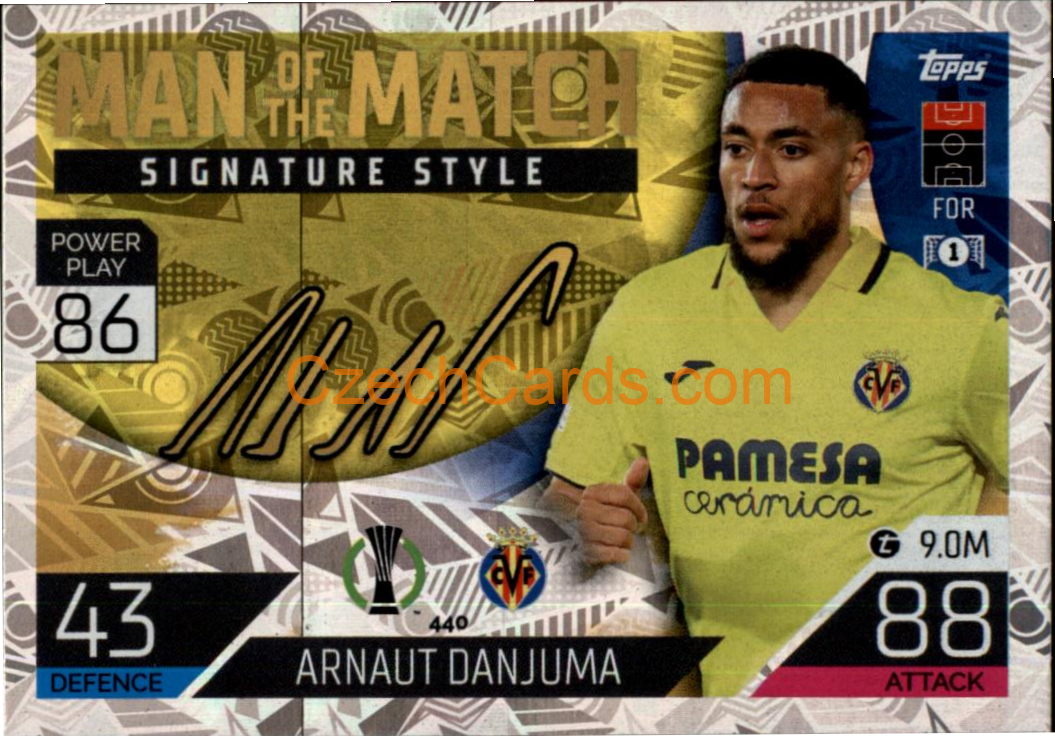 Arnaut Danjuma Topps Match Attax 2022/23 Man of the Match Signature St. #440